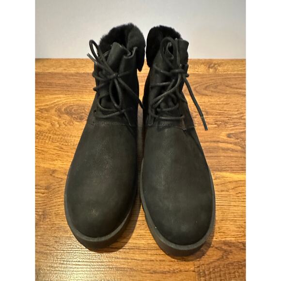 Eileen Fisher Women’s Kenille Sport Suede/Shearling Wedge Boot Black Sz 8.5 NWOB - Picture 3 of 10